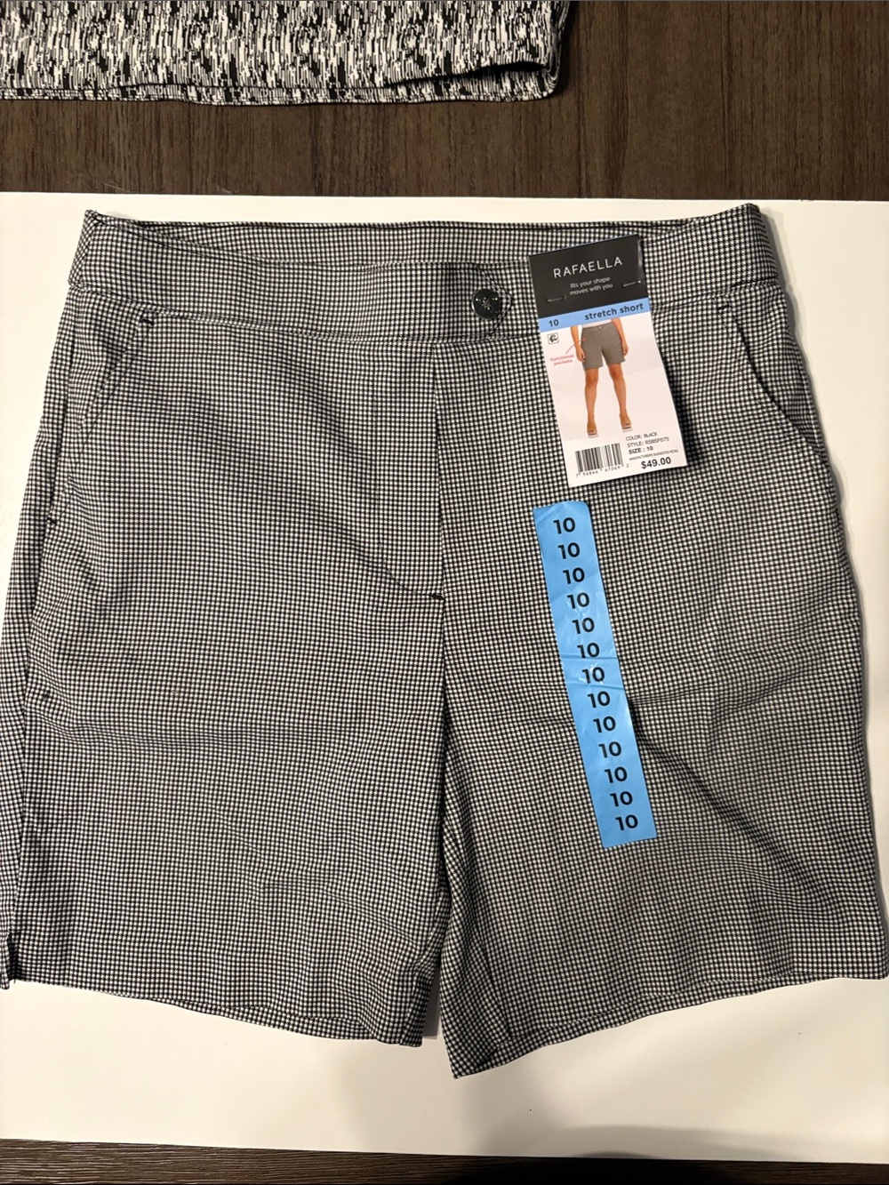 Rafaella Black and White Micro-Check Stretch Bermudas